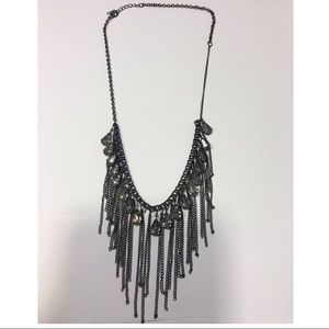 Black chain & diamond necklace